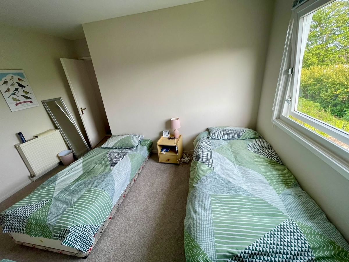 The twin bedroom with both single beds